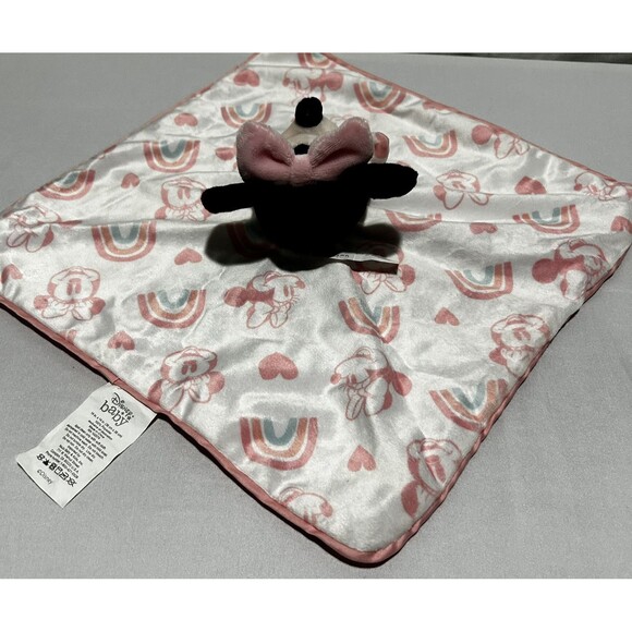 Disney‎ Baby Minnie Mouse Lovey Security Blanket Pink Satin Back 14 x 14 - Picture 3 of 6
